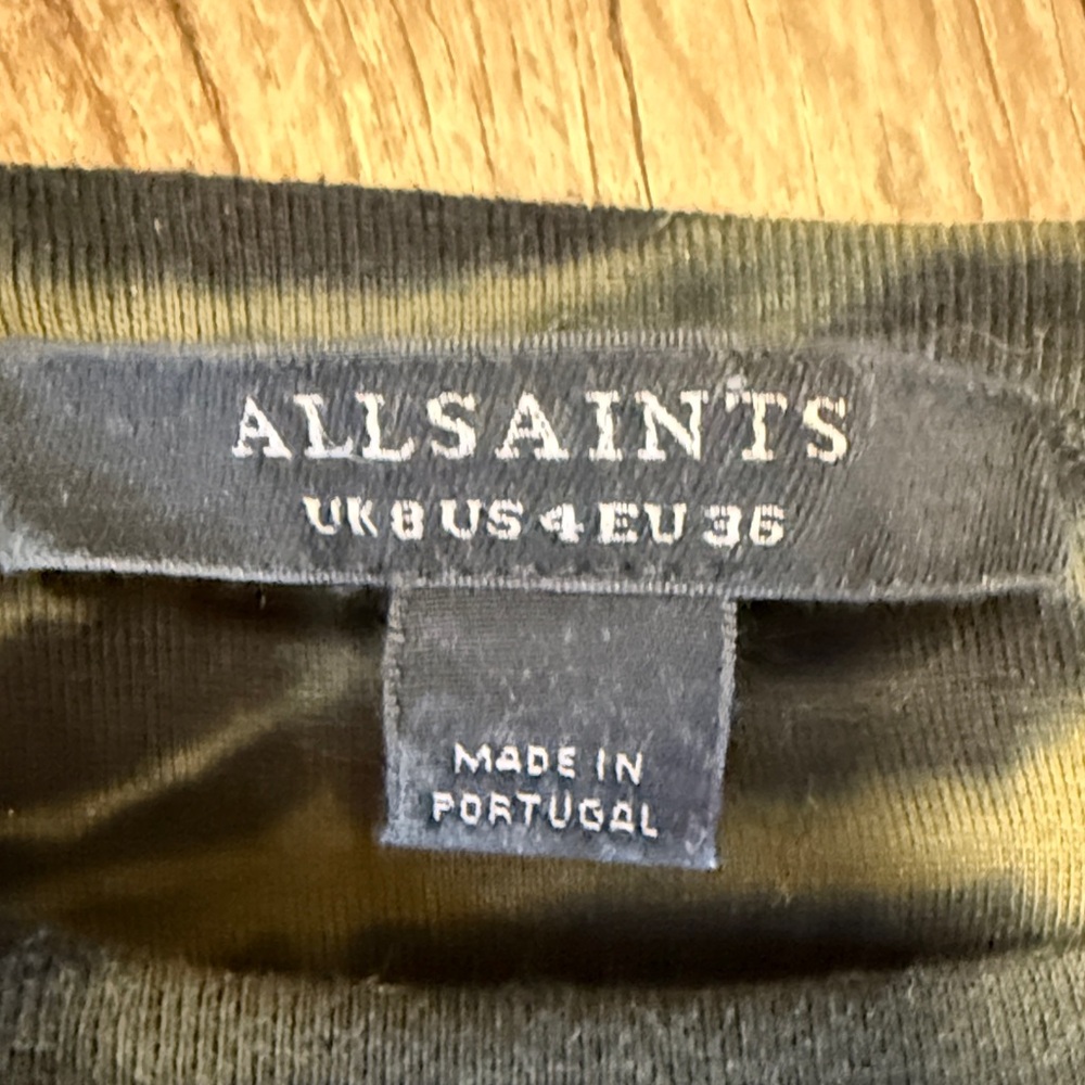 AllSaints Olive & Black Tie-Dye Muscle Tank - Picture 2 of 7